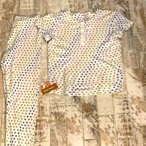 Roller Rabbit 12 girls Disco Heart short Sleeve PJ set